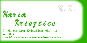 maria krisztics business card